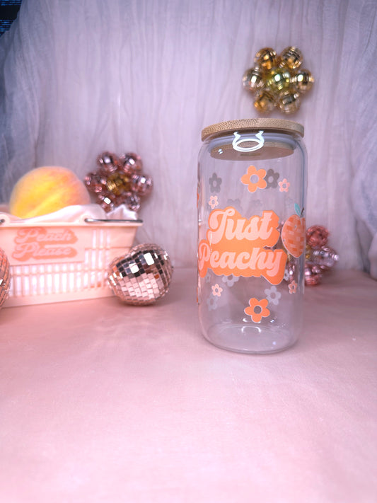 JUST PEACHY GLASS CAN