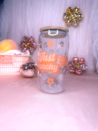 JUST PEACHY GLASS CAN