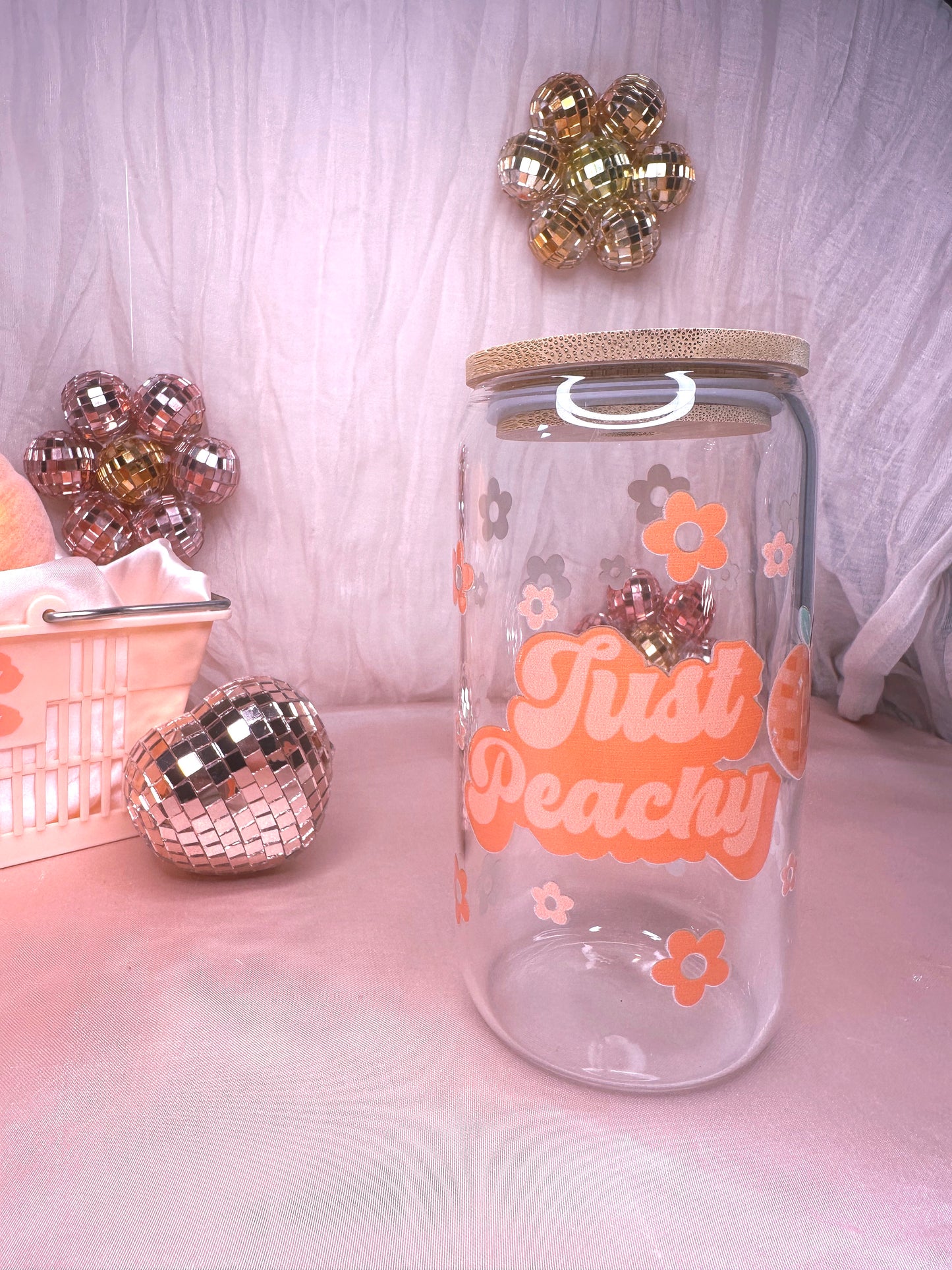 JUST PEACHY GLASS CAN